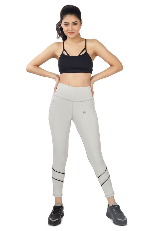 White Colour Polyester Solid Pattern Track Pant For Women's
