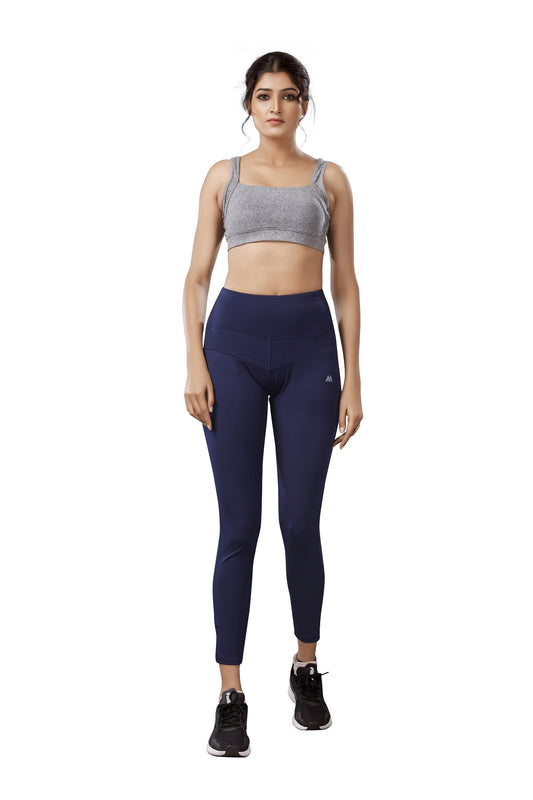 Blue Colour Polyester Solid Pattern Track Pant For Women's