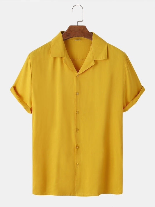 Musterd Colour Men's Casual Wear Cotton Blend Plain Shirt
