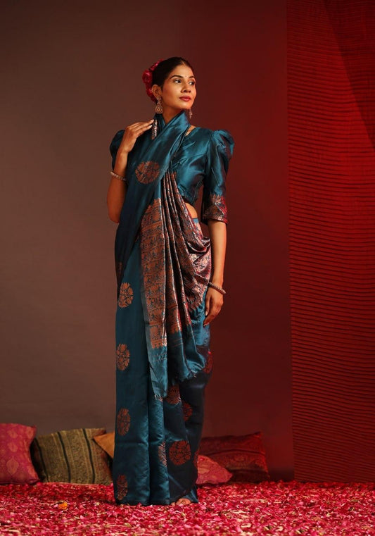 Women Soft Silk Rama saree