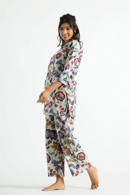 Multi Colour  Cotton Rayon Woman's Wear Co-Ords Set