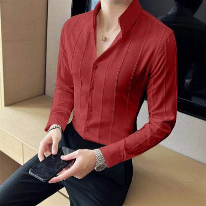 Assemblage Red Striped Premium Shirt - alagappa group's
